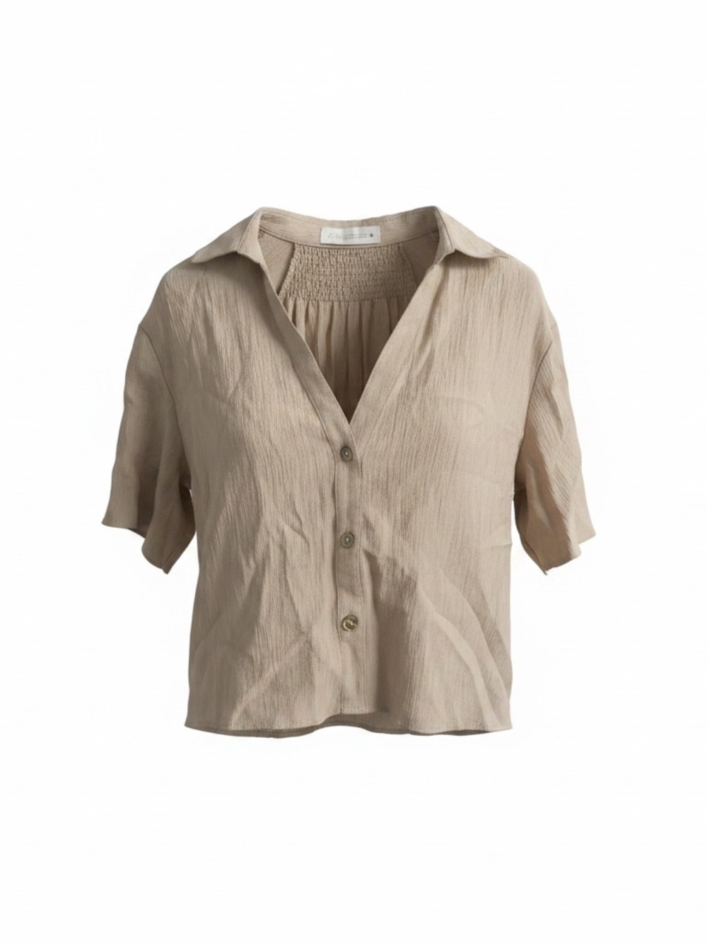 Zara Collared Button Up Short Sleeve Shirt